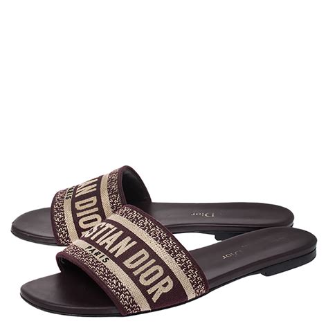 brown dior slides